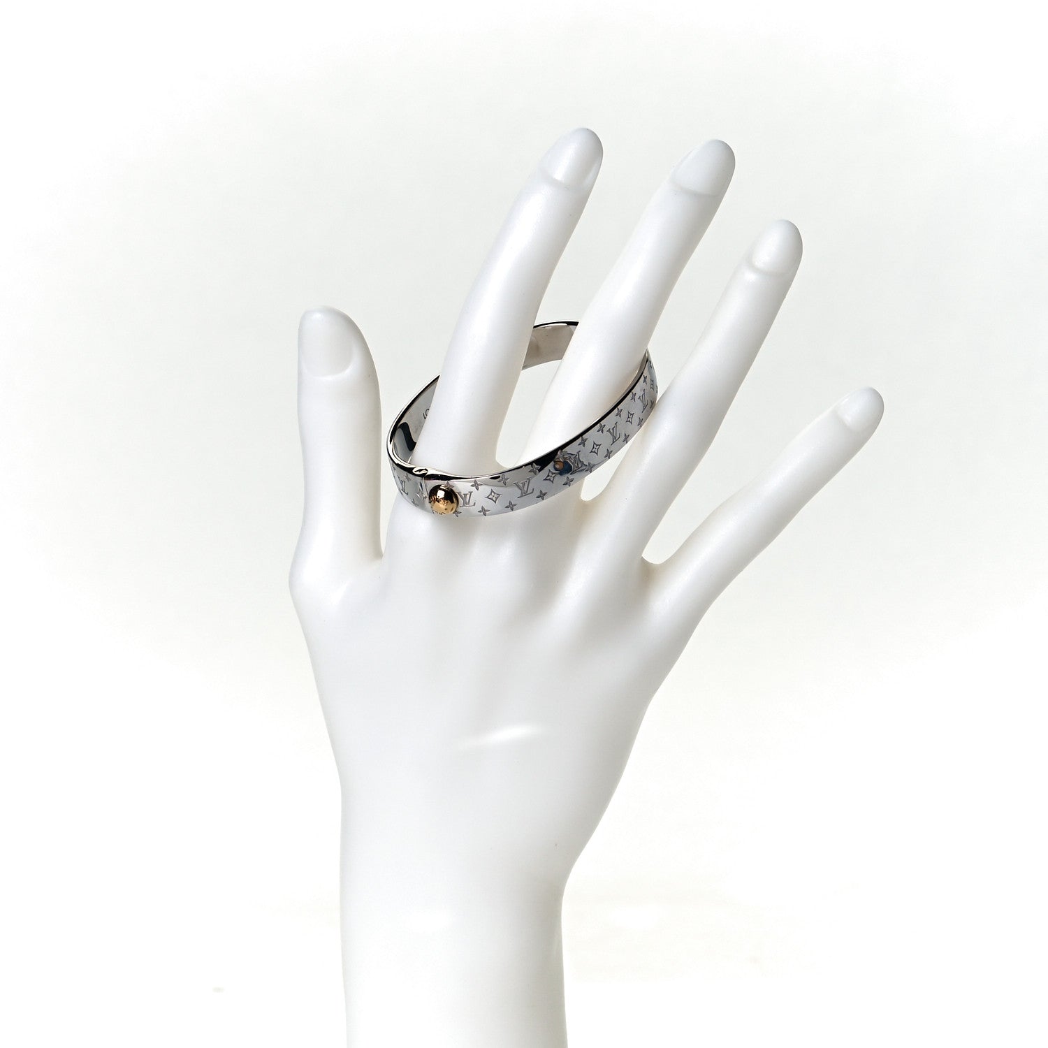 Louis Vuitton Palladium Monogram Nanogram Cuff S 2 of 5