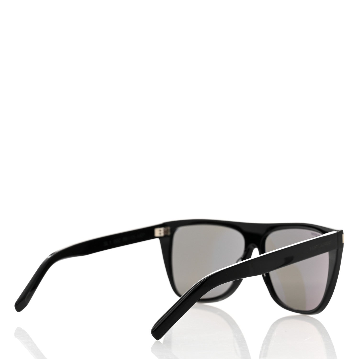 Saint Laurent Acetate Flat Top Sunglasses SL1 Black 4 of 8