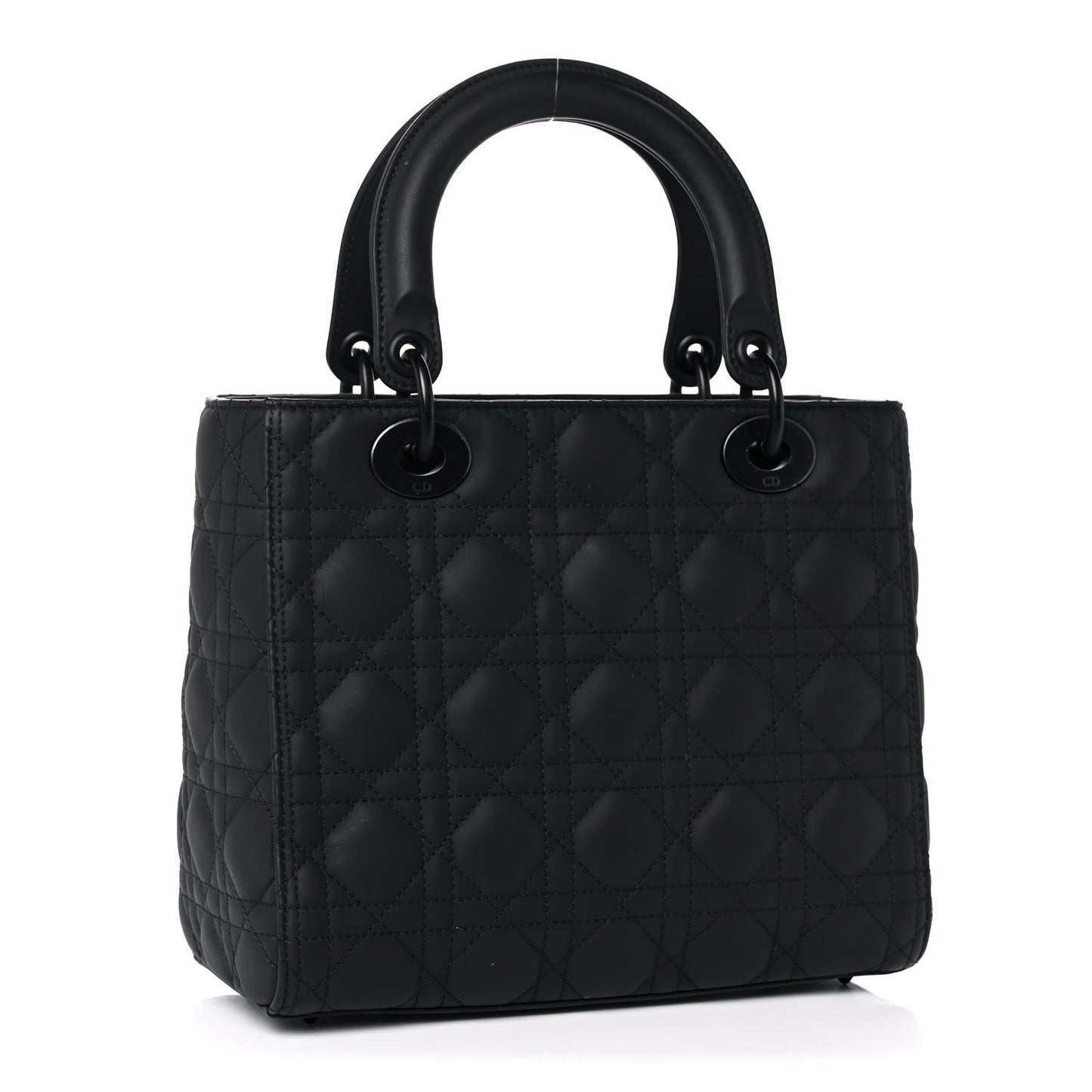 Ultra Matte Calfskin Cannage Medium Lady Dior Black