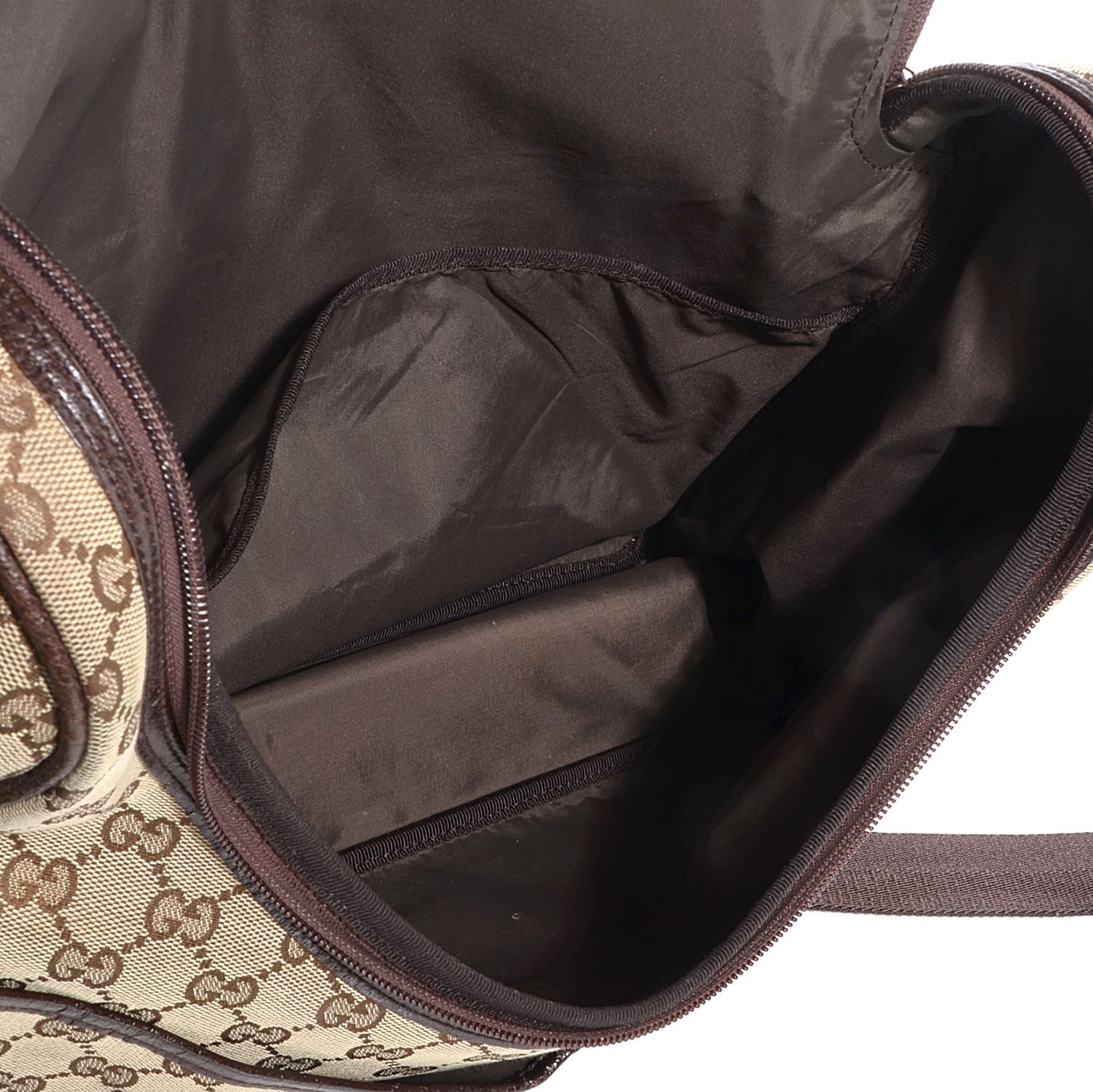 Gucci Monogram Natural Pigskin Large Diaper Bag Beige Ebony Cocoa Dark Chocolate 5 of 8