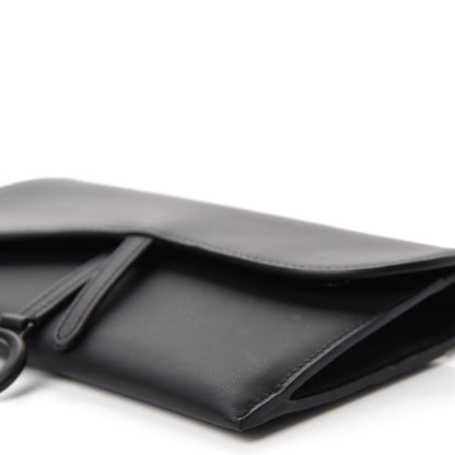 Christian Dior Ultra Matte Calfskin Saddle Chain Wallet Pouch Black 8 of 12