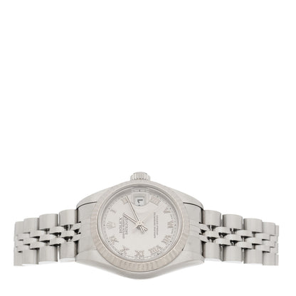Rolex Stainless Steel 18K White Gold 26mm Oyster Perpetual Datejust Watch Silver Roman 69174 2 of 4