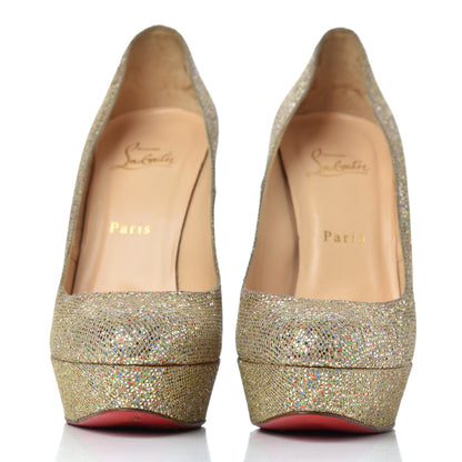 Christian Louboutin Glitter Bibi 140 Pumps 39.5 Gold 2 of 18