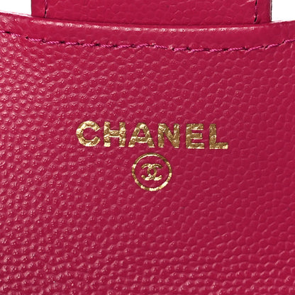 Chanel Caviar Quilted Flap Card Holder Wallet Fuchsia 6 of 12