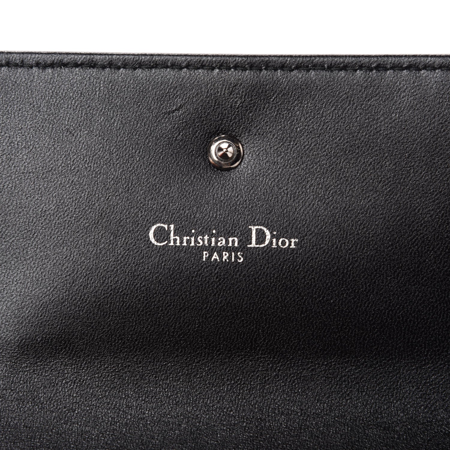 Christian Dior Grained Calfskin Cannage Diorama Elancee Wallet Black 6 of 7