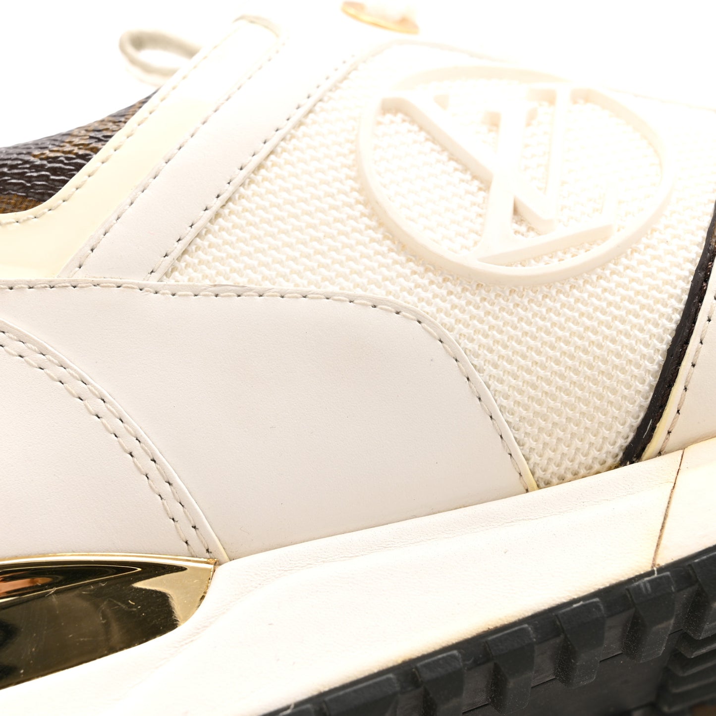 Calfskin Monogram Run Away Sneakers 37 White