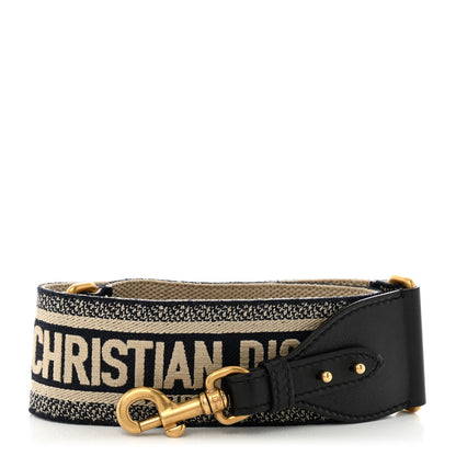 Christian Dior Canvas Embroidered Shoulder Strap Blue 1 of 7