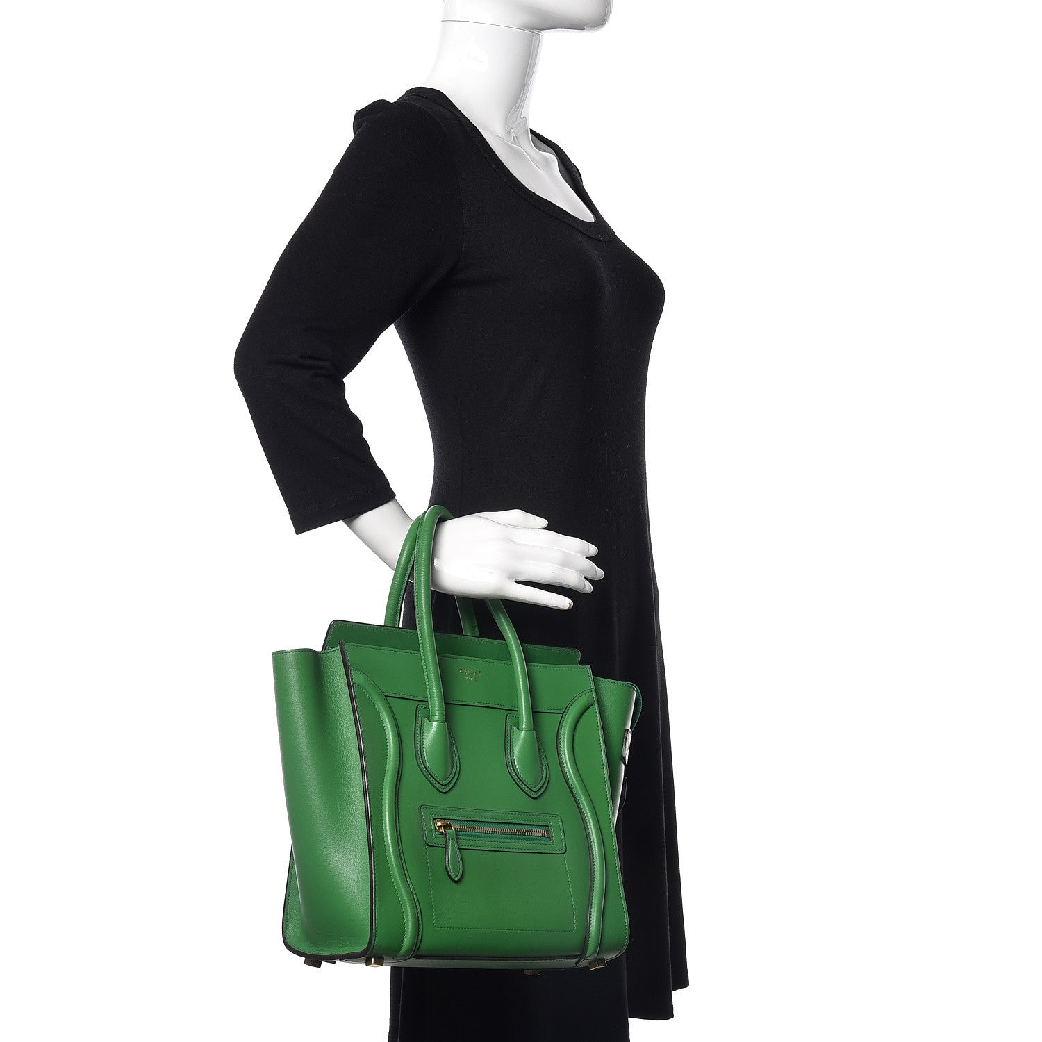 Celine Palmelato Calfskin Micro Luggage Grass 2 of 16