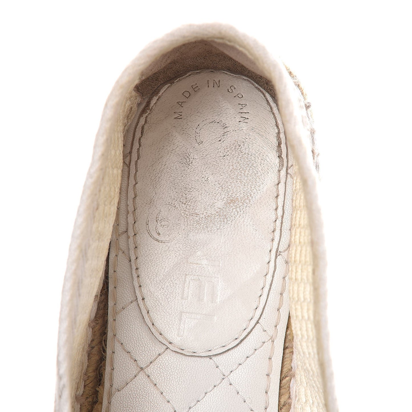 Mesh Lambskin Espadrilles 42 White Black
