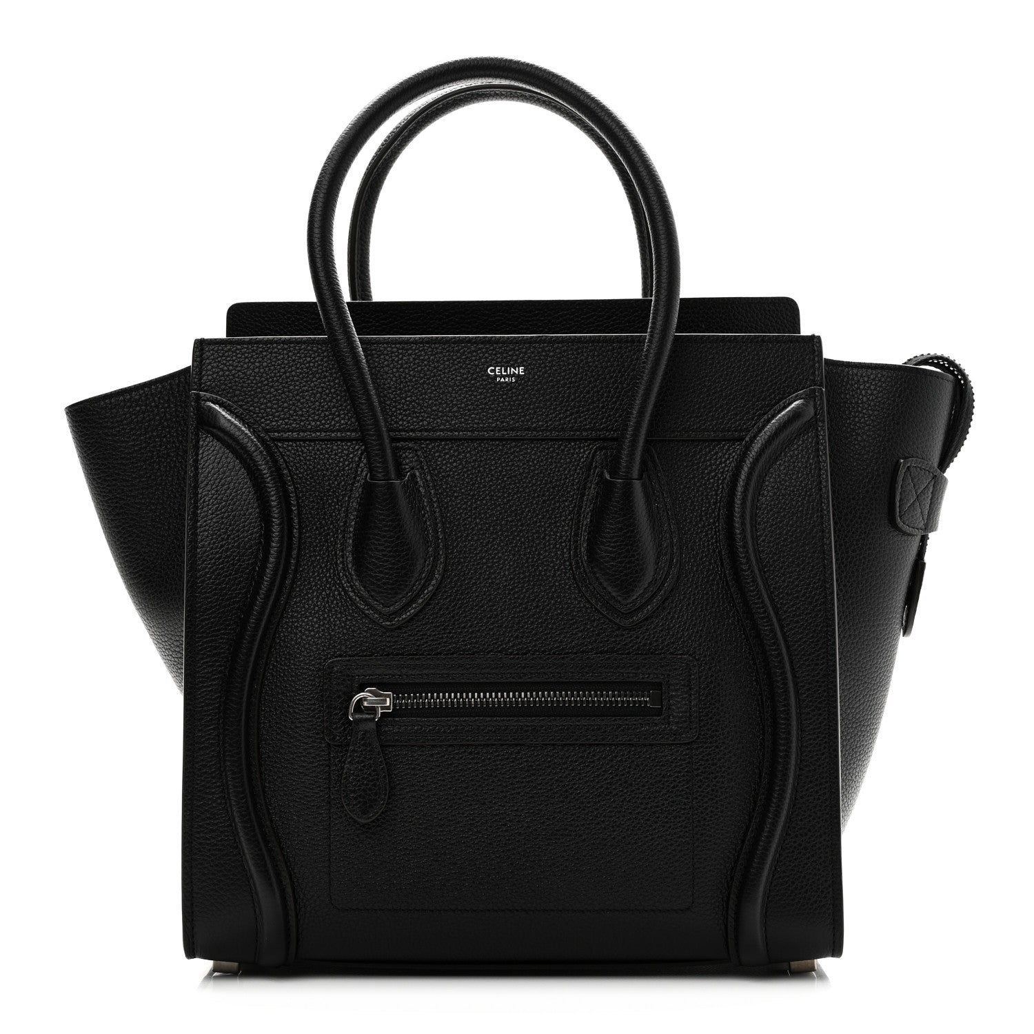 Celine Drummed Calfskin Micro Luggage Black 1 of 10