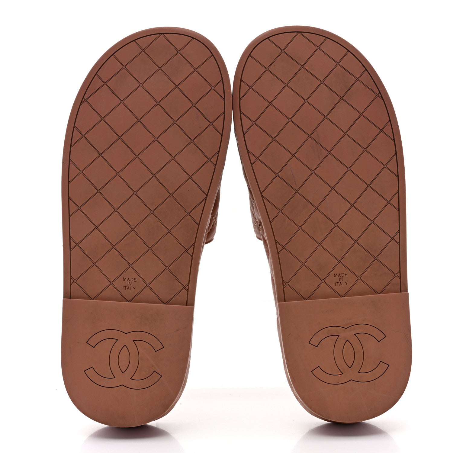 Chanel Lambskin Quilted CC Mules Sandals 38 Brown 5 of 11
