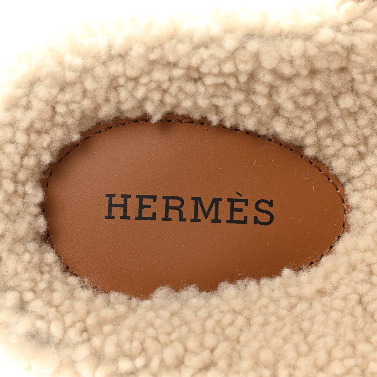 Hermes Suede Goatskin Woolskin Womens Chypre Sandals 37 Naturel Ecru 7 of 8