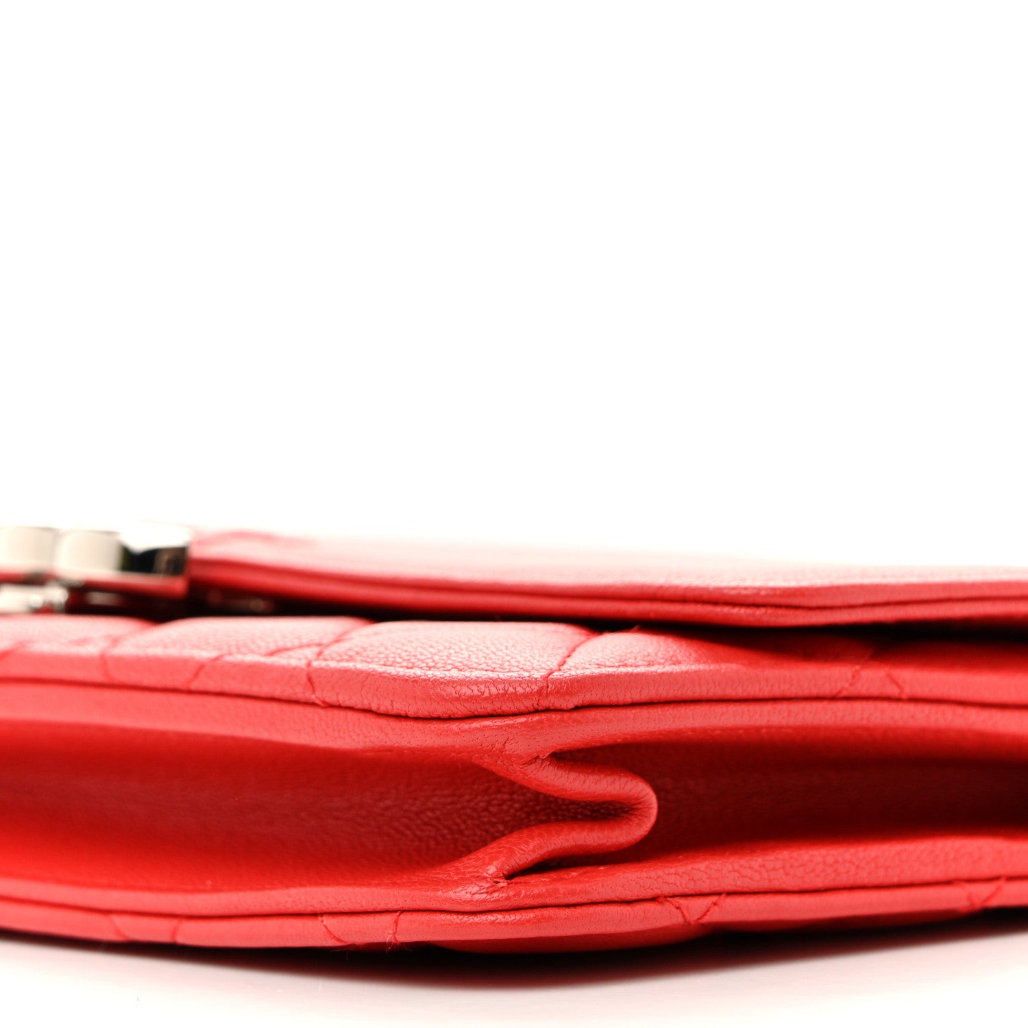 Chanel Grained Calfskin Quilted CC Box Wallet On Chain WOC Red 11 of 15