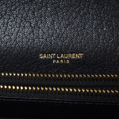 Saint Laurent Sheepskin Matelasse Chevron Monogram Large College Satchel Black 6 of 8