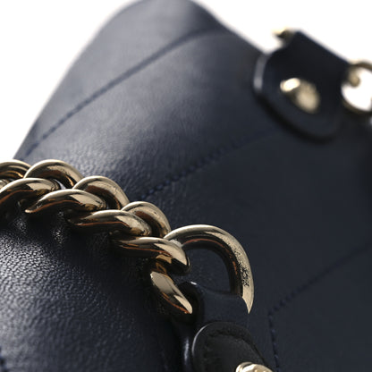 Chanel Sheepskin Chevron Quilted Double Chevron Waist Bag Navy Black 11 of 11