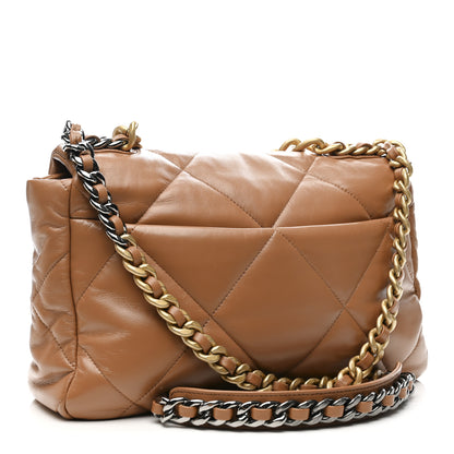 Chanel Lambskin Quilted Large Chanel 19 Flap Brown 3 of 10