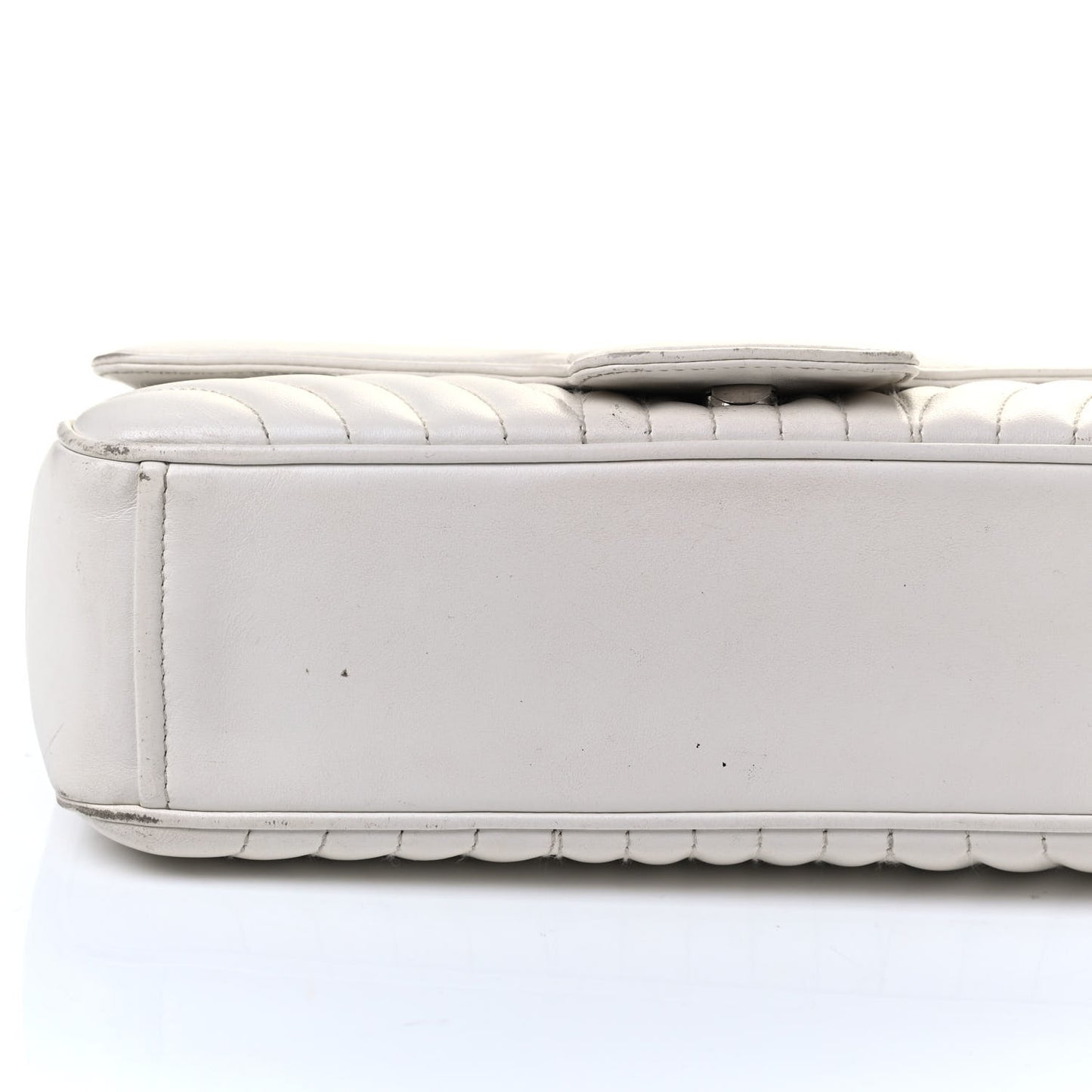 Soft Calf Large Diagramme Flap Bianco