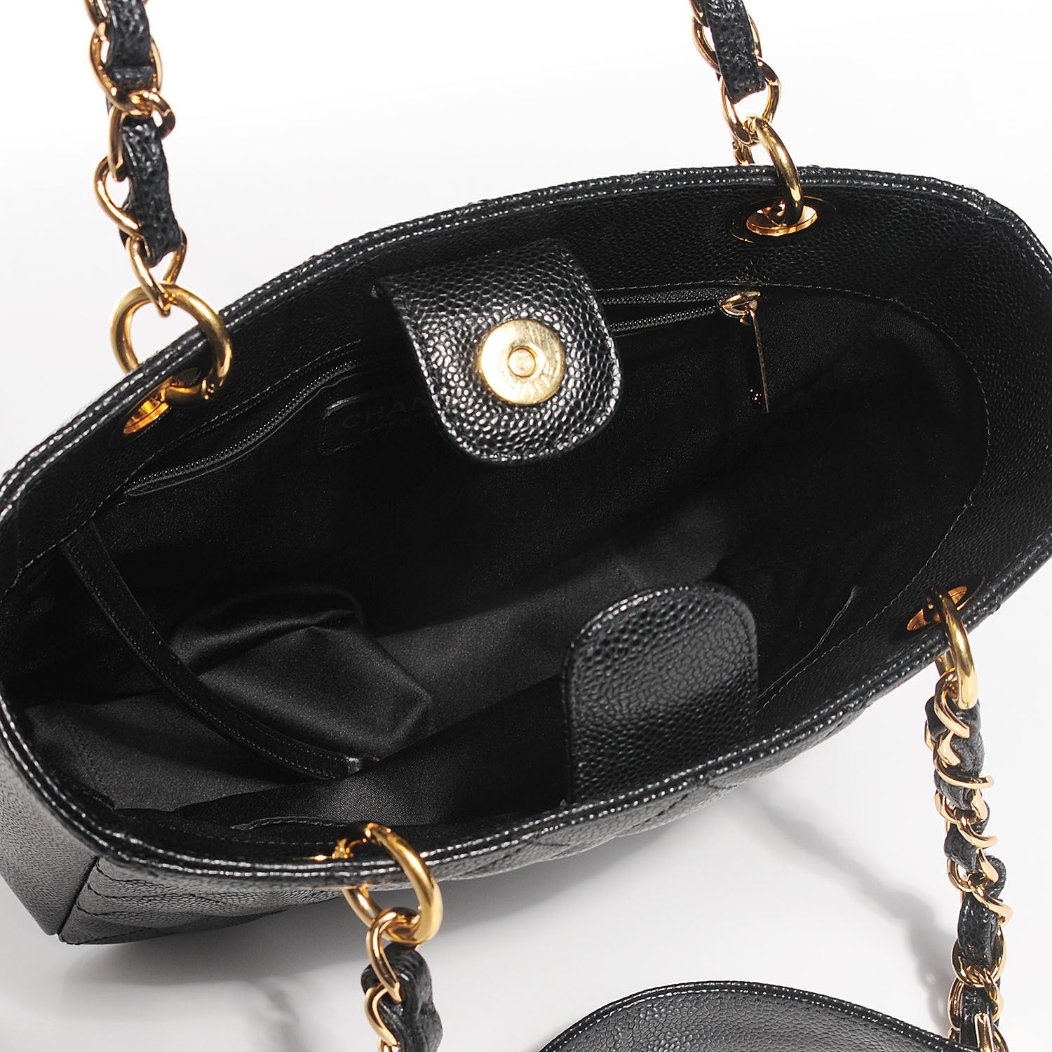 Chanel Caviar Quilted Petit Shopping Tote PST Black 5 of 7