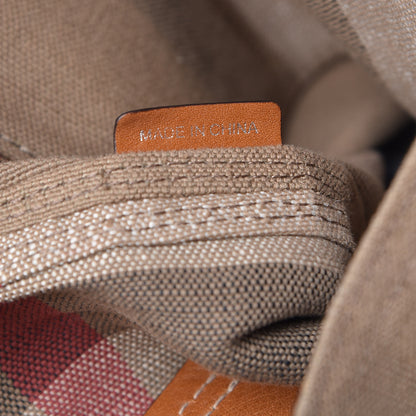 Burberry Canvas Mega Check Medium Tottenham Brit Tote Saddle Brown 8 of 15