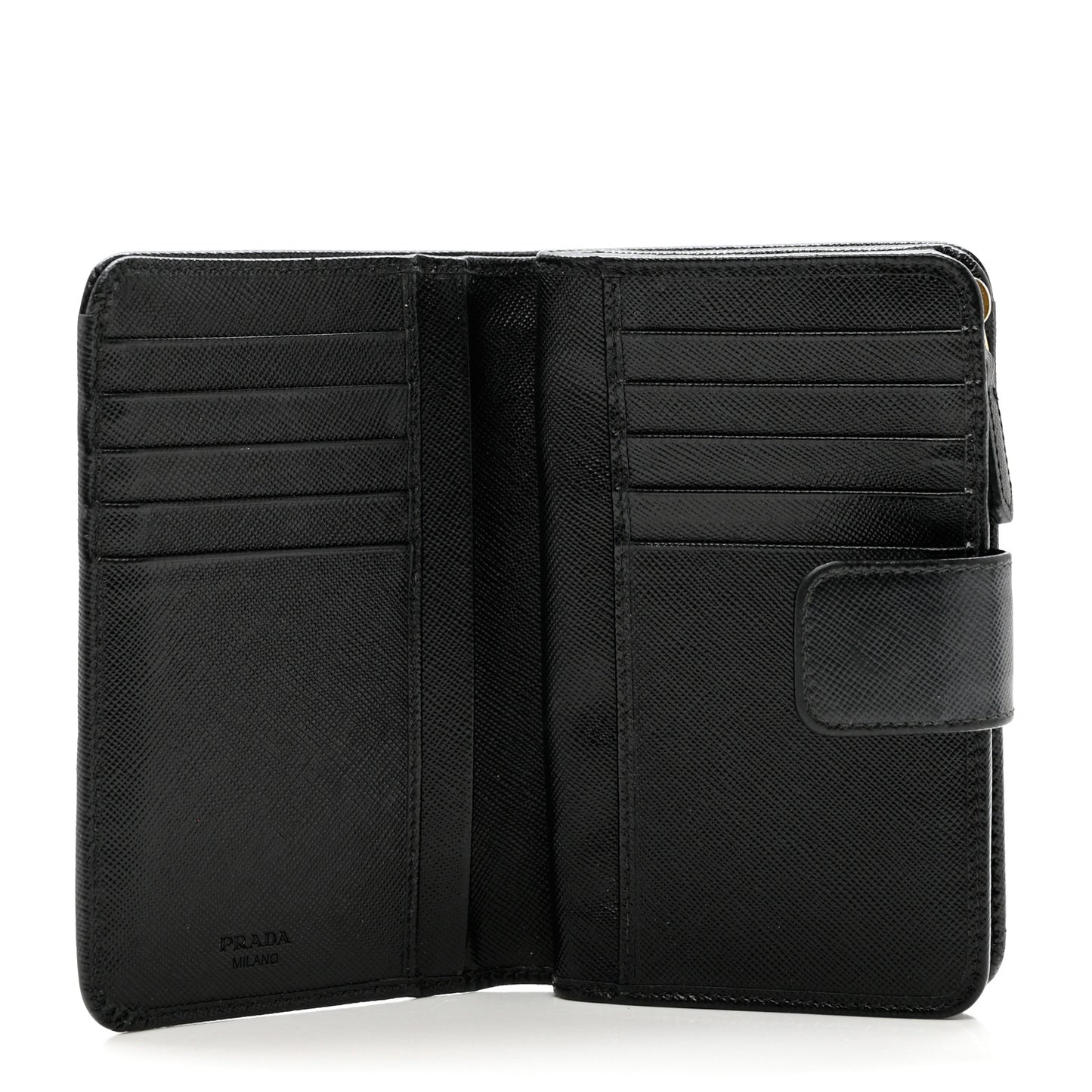Saffiano Metal Compact Wallet Black
