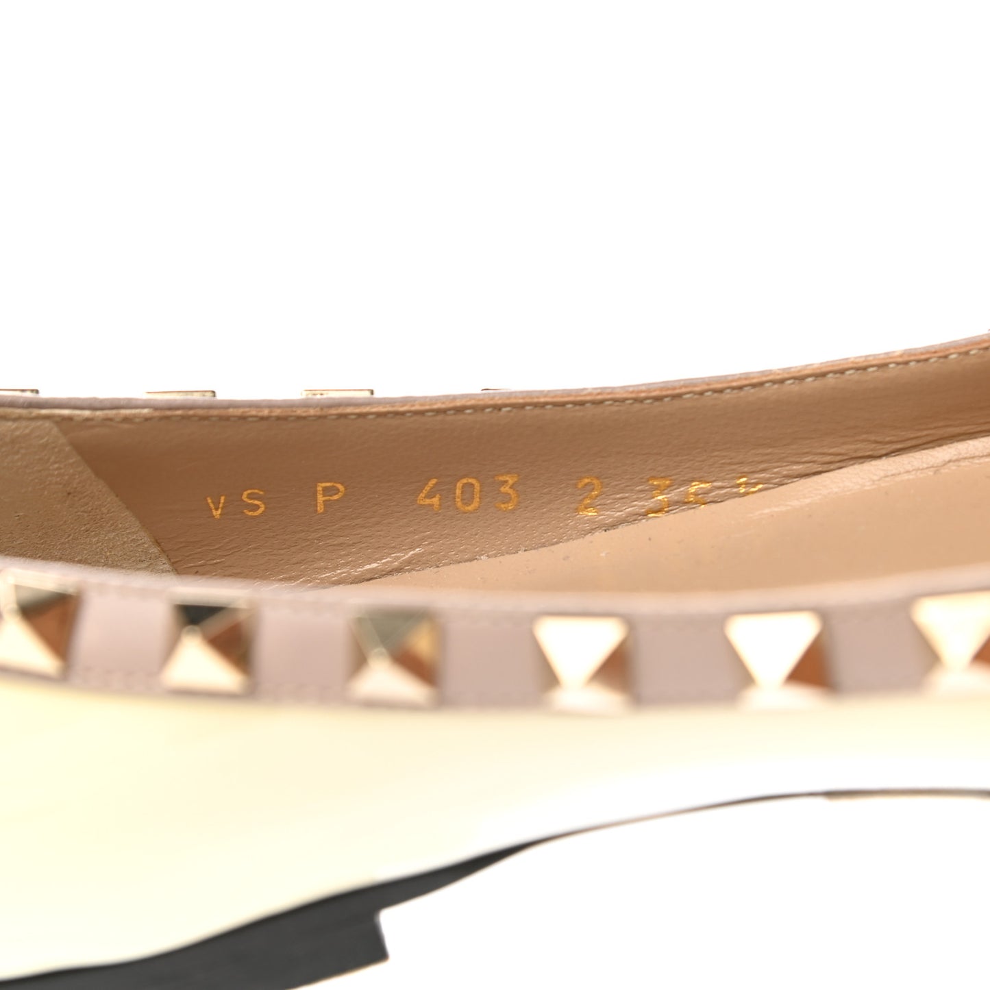 Patent Rockstud Ballerina Flats 35.5 Light Ivory Poudre