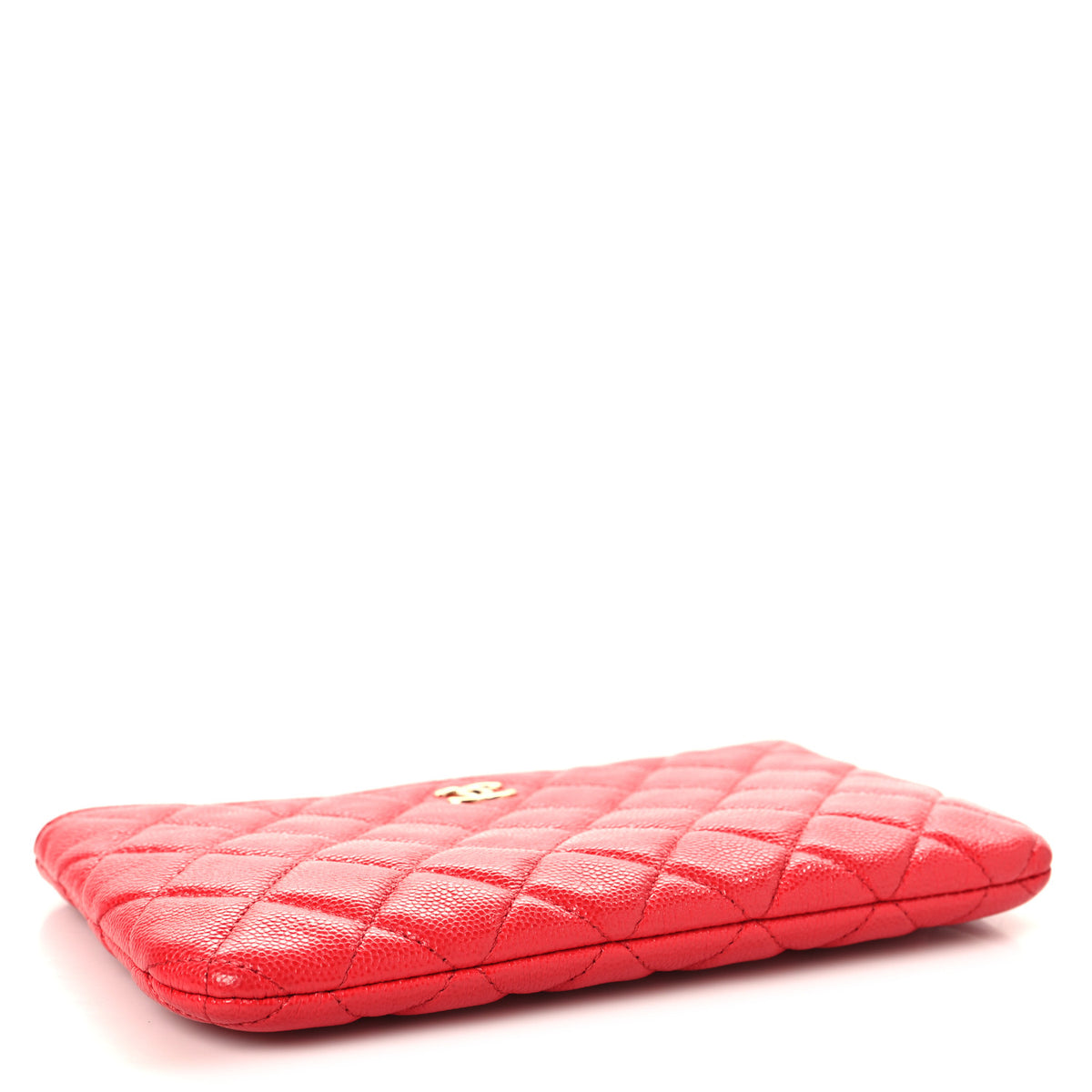Chanel Shiny Caviar Quilted Cosmetic Case Red 4 of 8