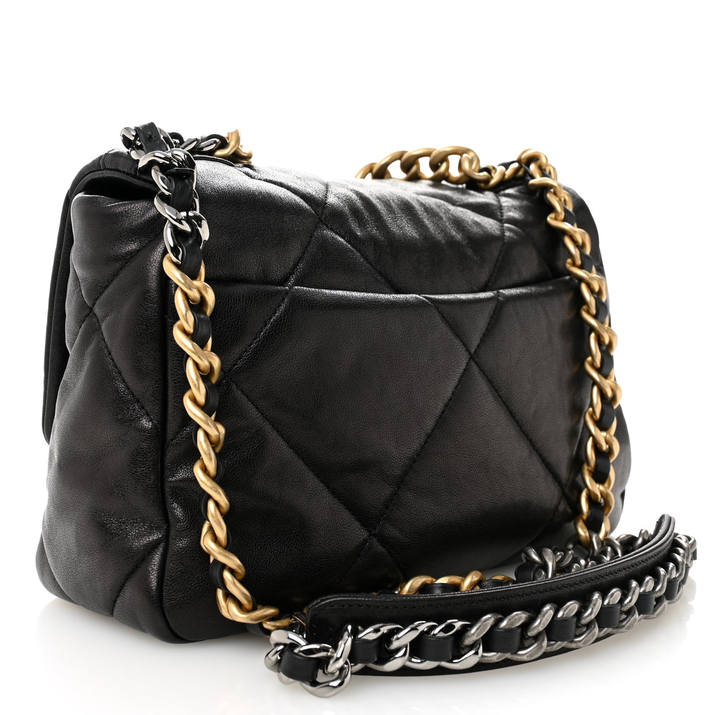 Lambskin Quilted Medium Chanel 19 Flap Black