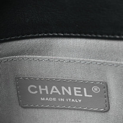 Chanel Calfskin Chevron Quilted Boy Convertible Clutch Flap Black 6 of 9