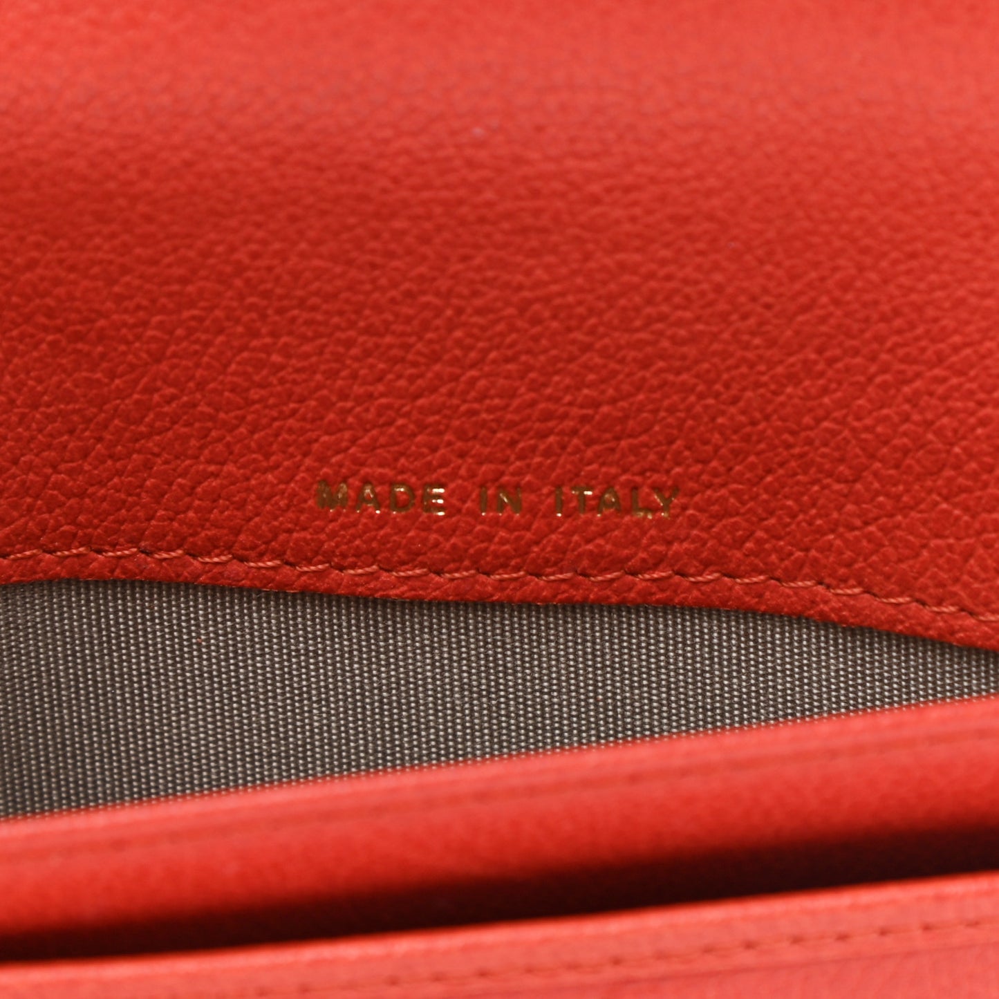 Goatskin Camellia Embossed Yen Wallet Red