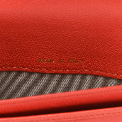 Chanel Goatskin Camellia Embossed Yen Wallet Red 7 of 8