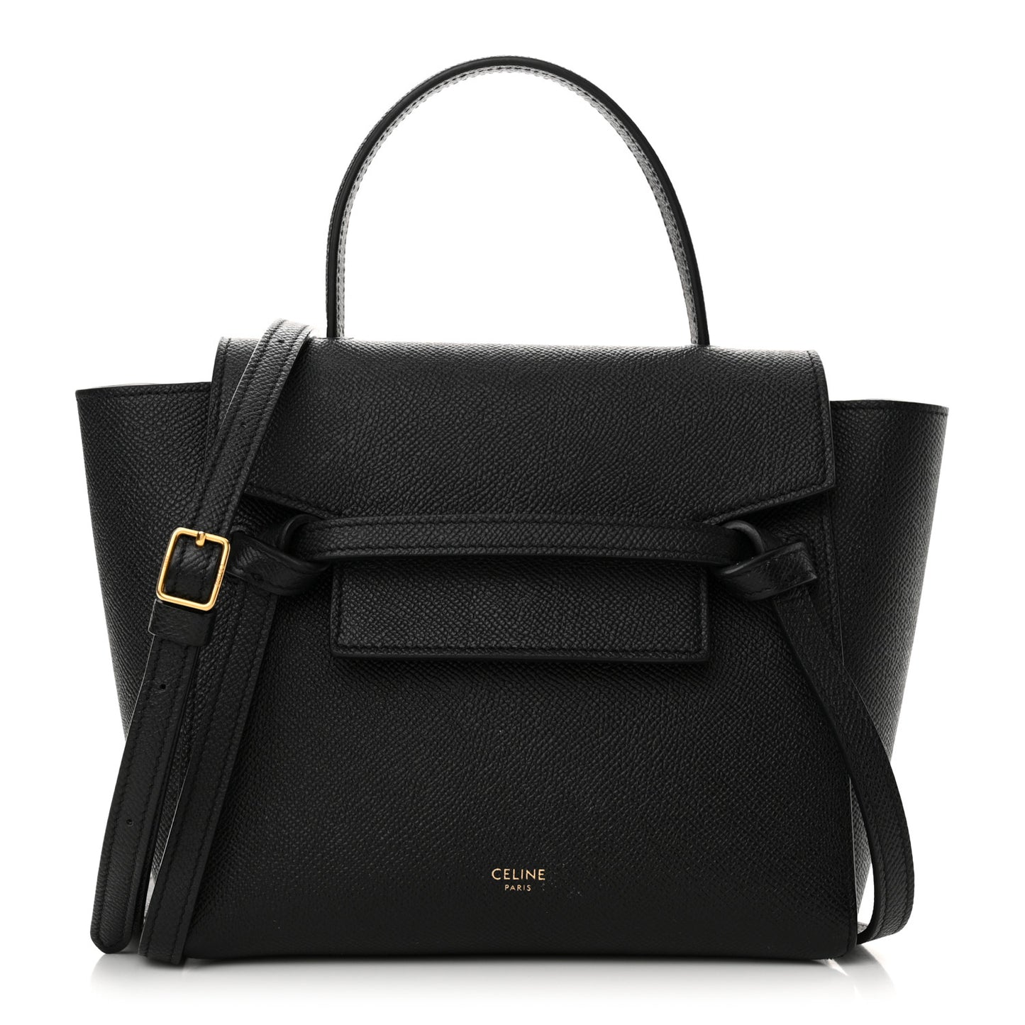 Grained Calfskin Nano Belt Bag Black