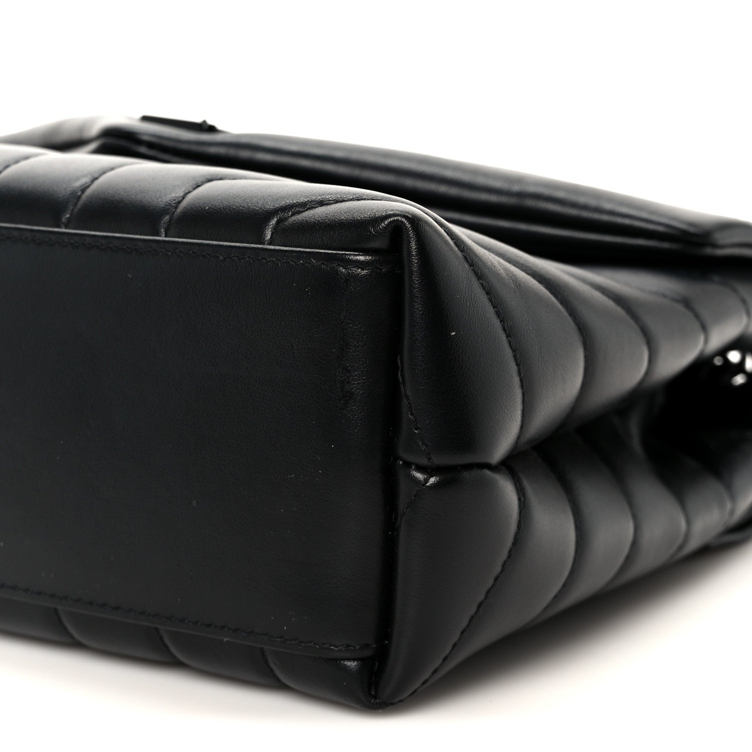 Saint Laurent Calfskin Y Quilted Monogram Monochrome Small Loulou Chain Satchel Black 11 of 11