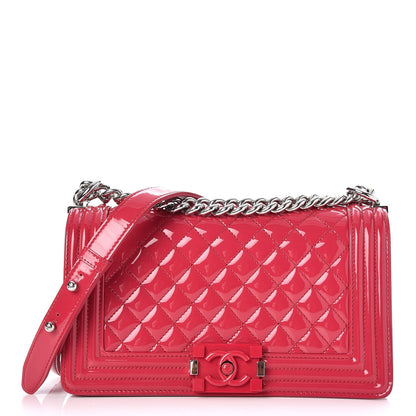 Chanel Patent Calfskin Medium Plexiglass Boy Flap Pink 1 of 8