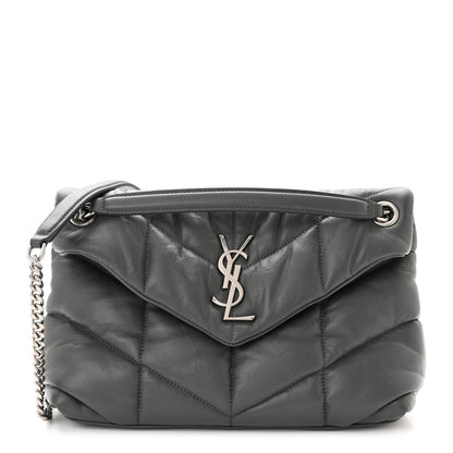 Saint Laurent Lambskin Quilted Small Loulou Puffer Monogram Chain Satchel Concrete 1 of 10