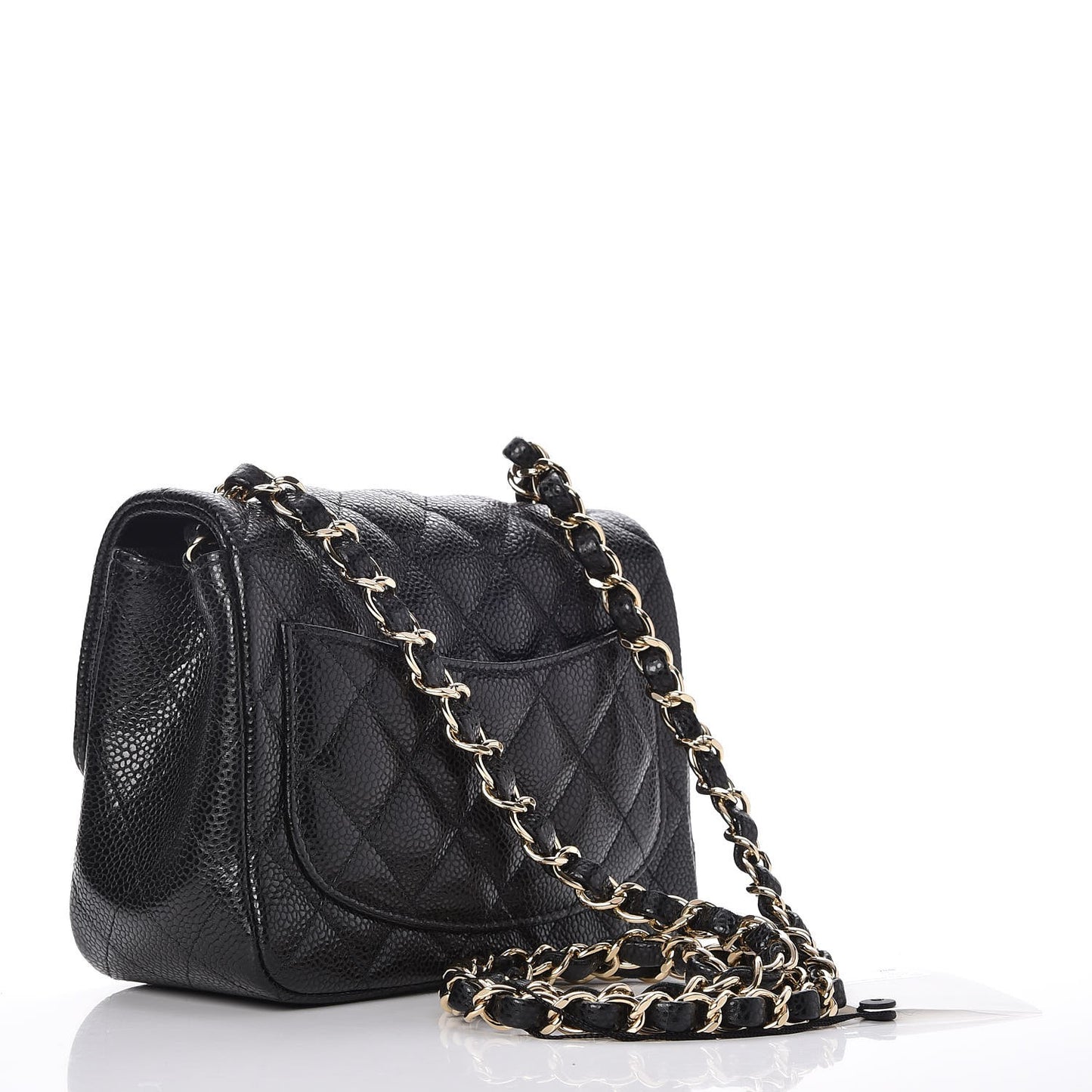 Caviar Quilted Mini Square Flap Black