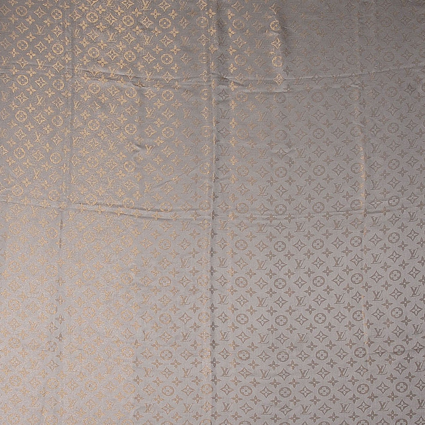 Silk Wool Monogram Shine Shawl Beige