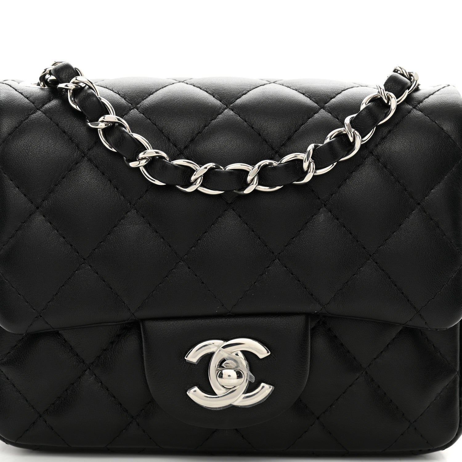 Chanel Lambskin Quilted Mini Square Flap Black 5 of 10