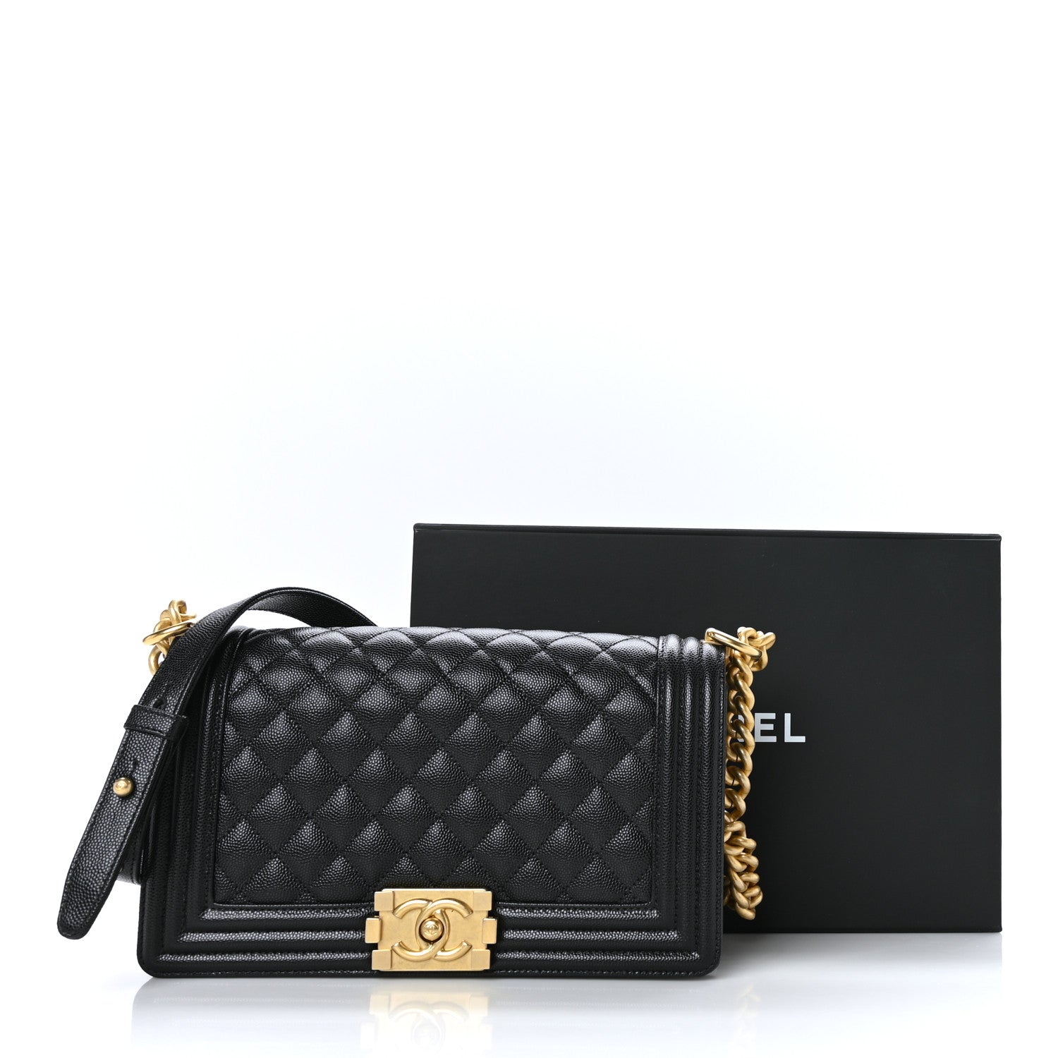 Chanel Caviar Quilted Medium Boy Flap Black 11 of 11