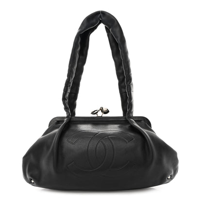 Chanel Lambskin Kiss Lock Frame Bag Black 1 of 10