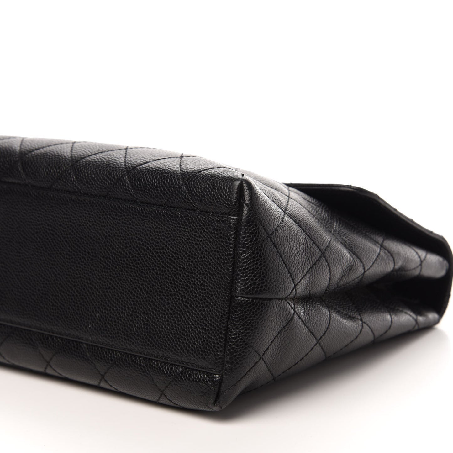 Caviar Quilted Jumbo Kelly Flap Black