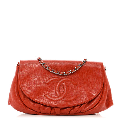 Chanel Caviar Half Moon Wallet On Chain WOC Red 1 of 11