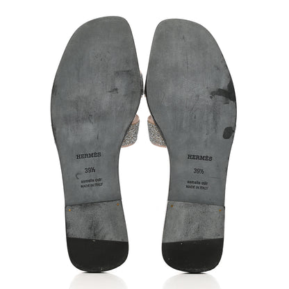Hermes Suede Goatskin Crystal Powder Oran Sandals 39.5 5 of 11
