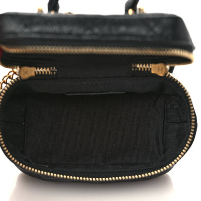 Chanel Caviar Quilted Mini Top Handle Vanity With Chain Black 5 of 9