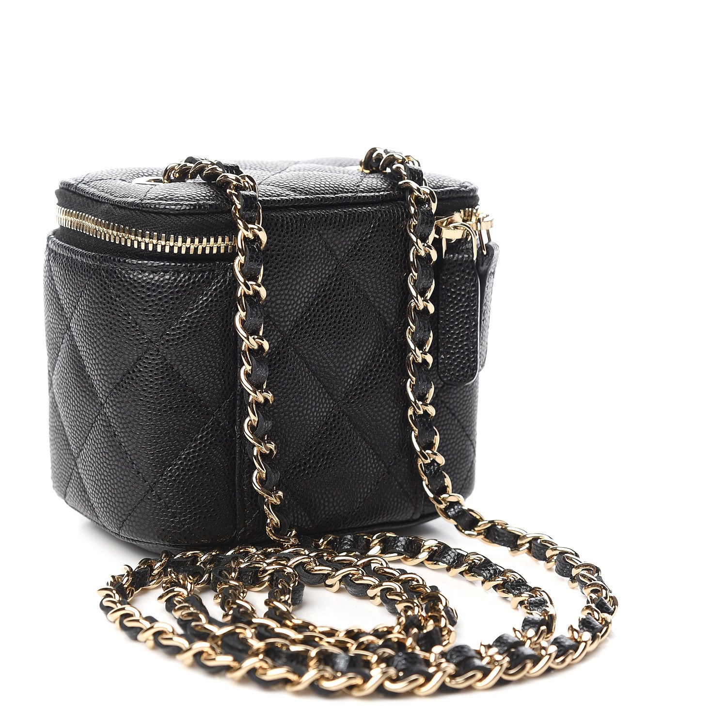 Chanel Caviar Quilted Mini Vanity Case With Chain Black 3 of 10