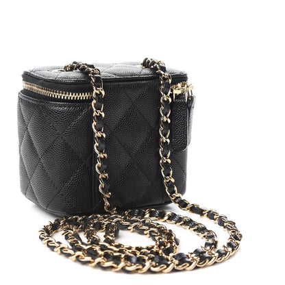 Chanel Caviar Quilted Mini Vanity Case With Chain Black 3 of 10