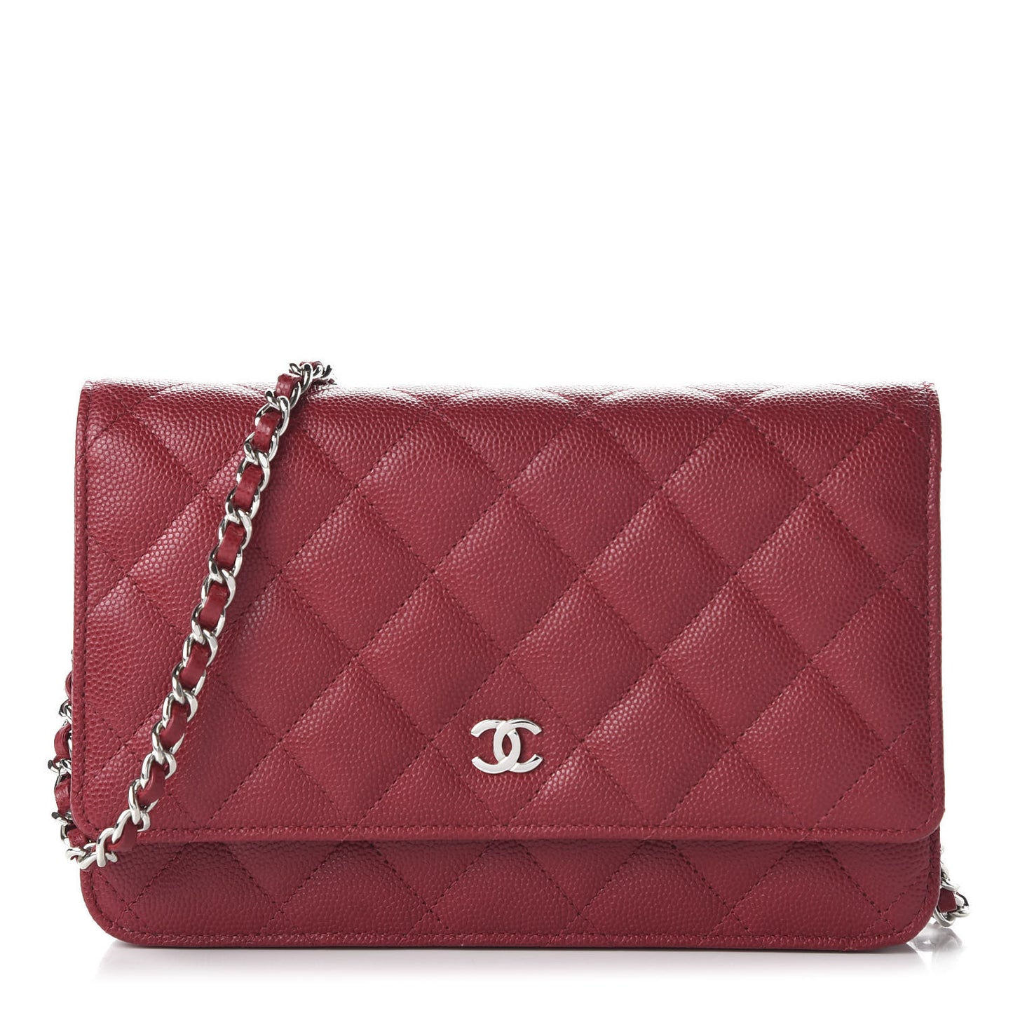 Caviar Quilted Wallet On Chain WOC Red
