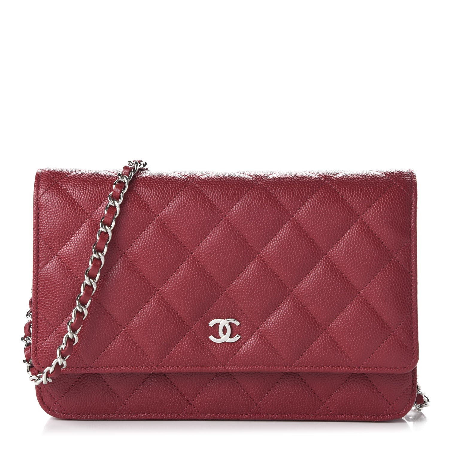Chanel Caviar Quilted Wallet On Chain WOC Red 1 of 12