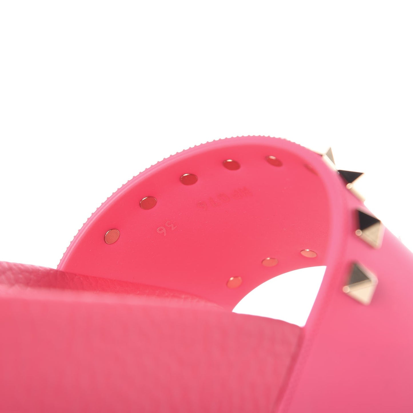 Rubber Rockstud Slide Sandals 36 Shadow Pink