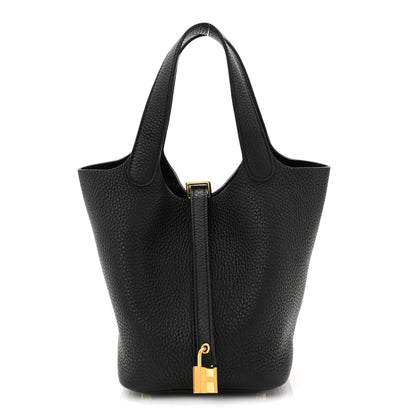 Hermes Taurillon Clemence Picotin Lock 18 PM Black 1 of 11