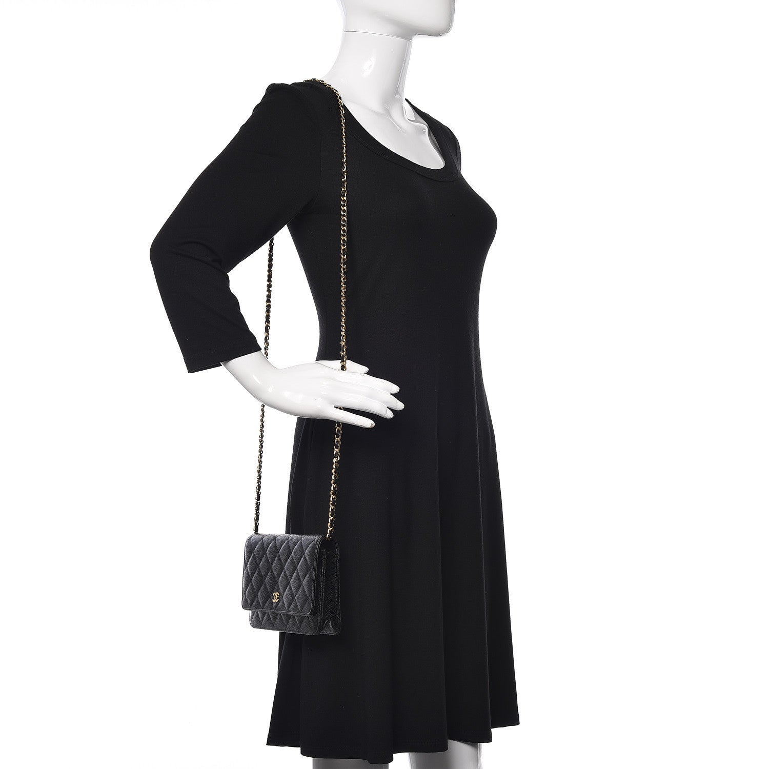 Chanel Caviar Quilted Wallet On Chain WOC Black 2 of 13